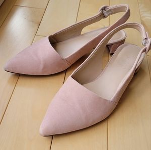 Franco Sarto slingback peach shoes